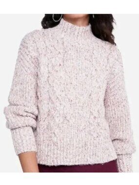 Express 'Rose Gold' Heathered Cable Knit Sweater - NWT